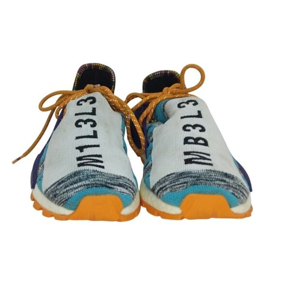 Adidas Pharrell X NMD Human Racer Trail Solar Mens Pre-owned Sneakers- sz. 8 1/2 - Picture 2 of 5